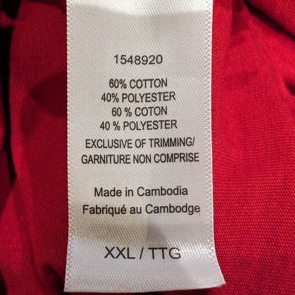 Weather proof vintage, Long sleeve raglan red shirt Size XXL - Picture 5 of 6